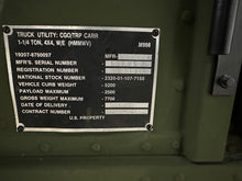 Load image into Gallery viewer, SOLD 1991 AM General M998 6.2L GM Diesel, HMMWV (Lot #611)