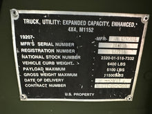 Load image into Gallery viewer, SOLD 2007 AM General M1152 Turbo Diesel, 4 Speed w/OD, A/C HMMWV (Lot #1290)