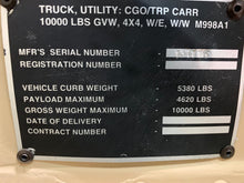 Load image into Gallery viewer, SOLD 1992 M998 Humvee Upgraded 2006 6.5L Diesel Black Rhino Armory (Lot#897)