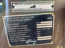 Load image into Gallery viewer, SOLD 1991 M998 HMMWV (Lot#632)