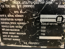 Load image into Gallery viewer, SOLD 1990 M998 Humvee NEW 6.3L 383 BluePrint Gas Engine Slantback 4-Speed H1 450+HP (Lot#999)