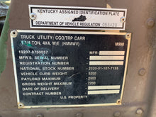 Load image into Gallery viewer, SOLD 1991 M998 HMMWV (Lot#728)